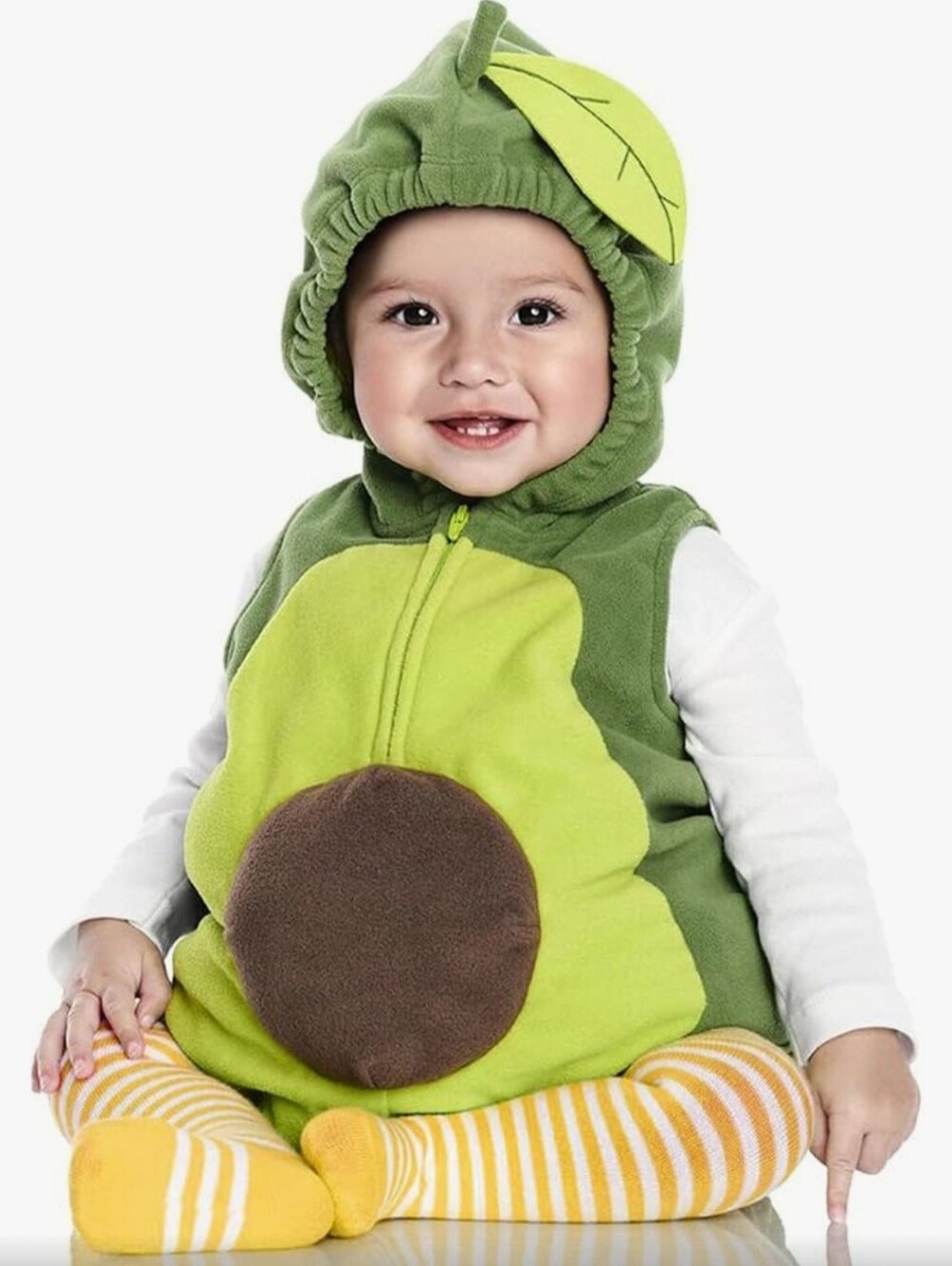 Y2k Baby Halloween Costumes Velvet Avocado Hooded Romper Jumpsuit
